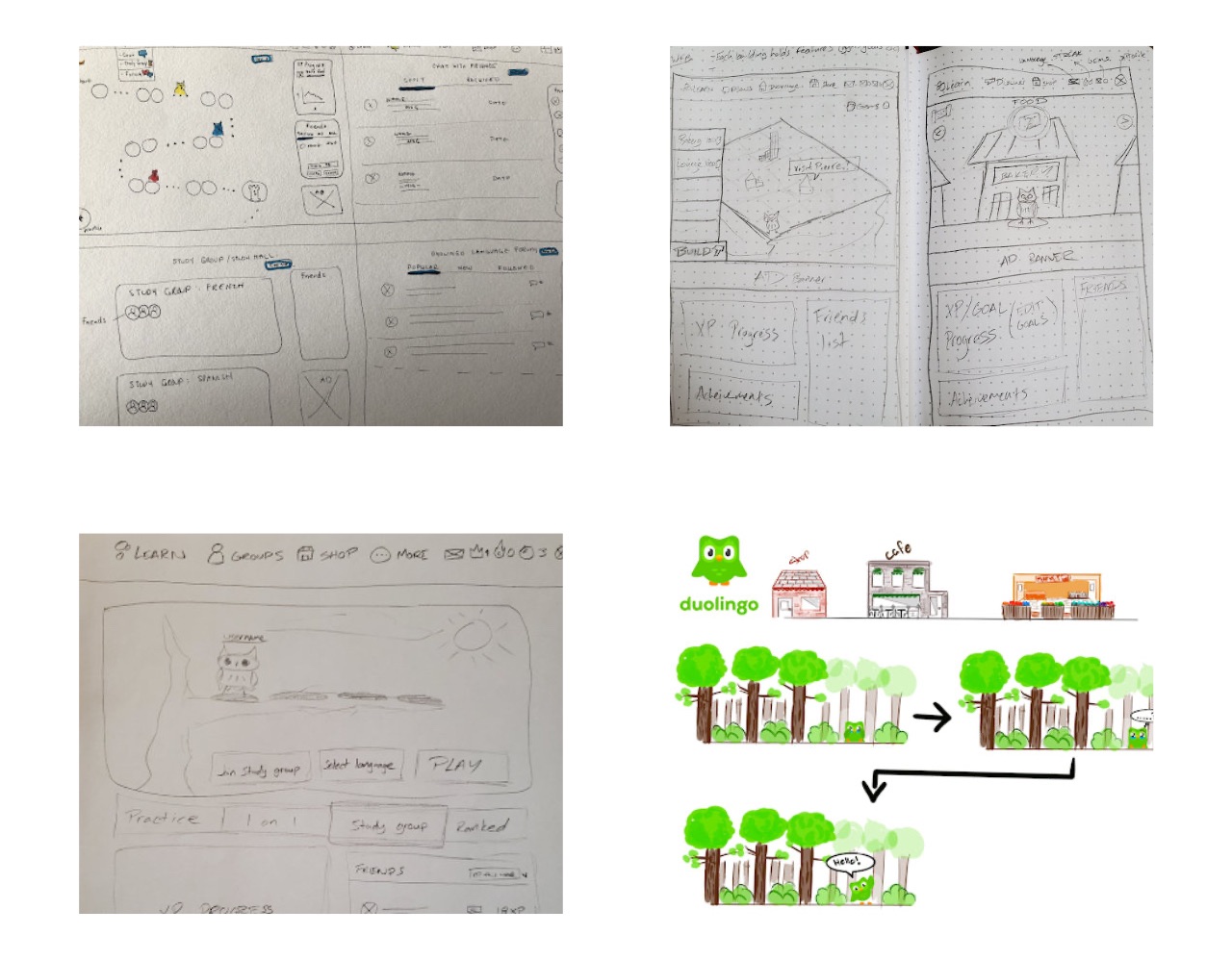 Second round of sketches: game ideas focused on solo learning