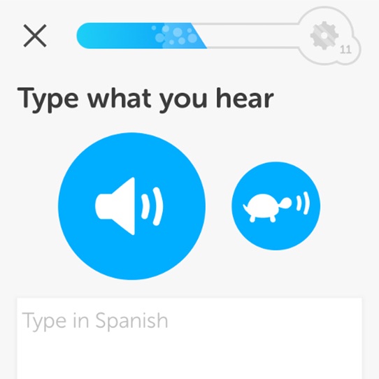 A Duolingo 'type what you hear' exercise