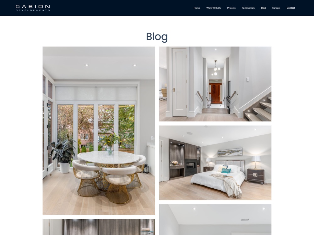 Blog page: a two-column grid of interior photos