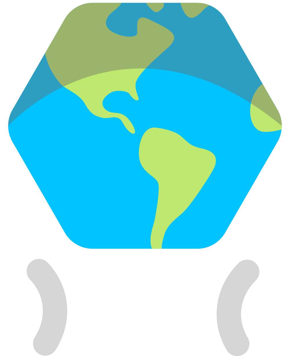 Knowledge Leap logo: a hexagonal globe